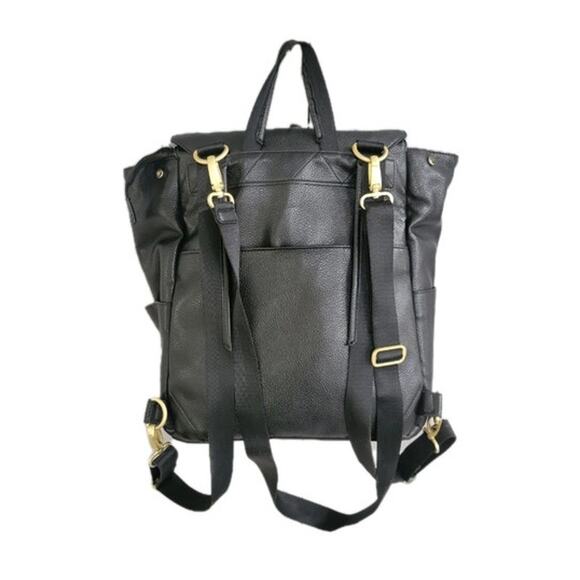 Freshly Picked Classic Diaper Bag Backpack Black Vegan Leather Large - Picture 4 of 10